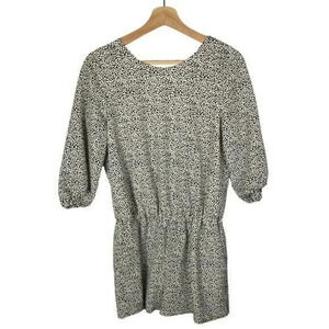 Zara White Black Polka Dot Short Sleeve Romper S